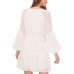  Tiered Clip Dot Dress, Large