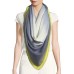  Women’s Ombre Border Square Wrap & Scarves, Limelight Sea