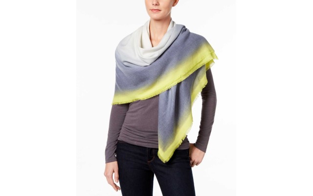  Women’s Ombre Border Square Wrap & Scarves, Limelight Sea