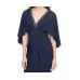  Womens Beaded Neckline Capelet Gown, Navy/8