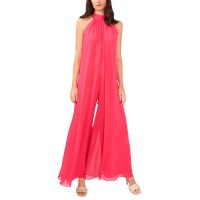 Vince Camuto Womens Draped Halter Jumpsuit, Pink, M