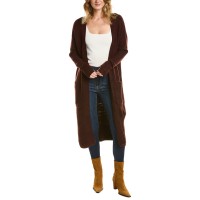 Vince Camuto Women’s Long Cozy Open-Front Cardigan Sweater – Port, Small
