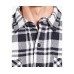  Mens Plaid Flannel Shirt Jacket (White, 3 XL)