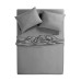  300-Thread-Count Oxywash 4-Piece Sheet Set, Solid, Grey, Cali King