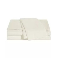 Wellbeing Oxywash Solid 300 Thread Count 4pc Sheet Sets, Ivory, Queen