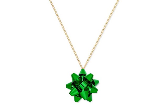 Bow Pendant Necklace (green)