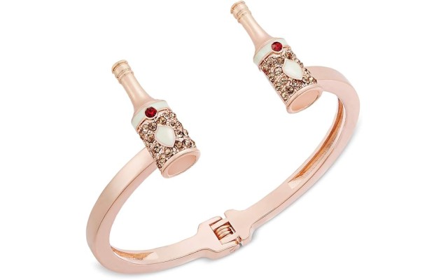  Holiday Arcade Champagne Bottle Bangle Bracelet, Rose Gold