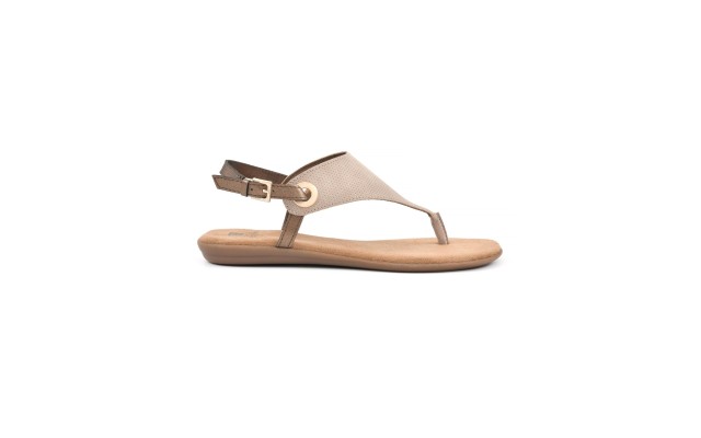  Women’s London Flat Sandal, Taupe, 8M