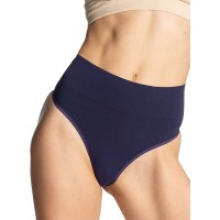 Yummie Liliana Mid Waist Shaping Thong, Navy, Medium/Large
