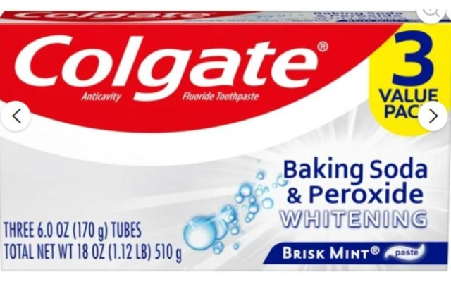 (18 pack)  Baking Soda and Peroxide Whitening Toothpaste, Brisk Mint, 6 oz, 3 Pack