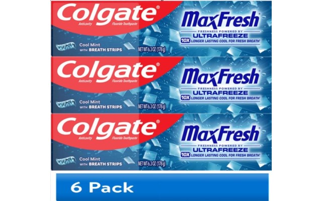 (18 pack)  MaxFresh Knockout Mint Toothpaste, 3 Pack, 6.3 oz