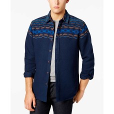 American Rag Men’s Folk Geo-Print Shirt (Navy, 2XL)