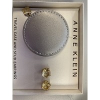 Anne Klein Gold-Tone Light Gold Stone Stud Ear, Light Gold