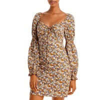 Bardot Womens Clarissa Floral Print Mini Dress, Yellow/6