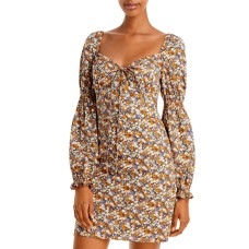 Bardot Womens Clarissa Floral Print Mini Dress, Yellow/6