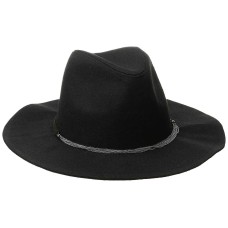 BCBGeneration Women’s Delicate Chain Flannel Panama Hat, Black, One Size
