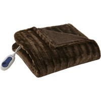 Beautyrest Brown Solid Print Polyester Cordless Electric Blankets, Brown, 50 x 70
