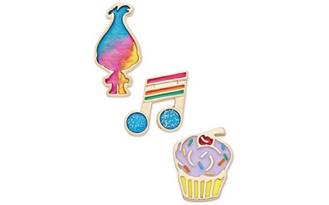 Betsey Johnson xox Trolls Cupcake, Note Decorative Pin Set, Set of 3