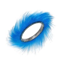 Betsey Johnson xox Trolls Faux-Fur Bangle Bracelet – Blue