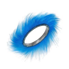 Betsey Johnson xox Trolls Faux-Fur Bangle Bracelet – Blue