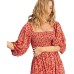  Womens Paradise Days Smocked Floral Dress, Pink Skies, Medium