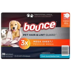 Bounce Pet Hair & Lint Guard Mega Dryer Sheets, Fresh Scent (210 Count)
