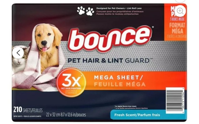  Pet Hair & Lint Guard Mega Dryer Sheets, Fresh Scent (210 Count)