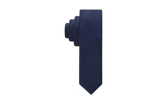  Men’s Liquid Luxe Skinny 2″ Solid Tie, Navy