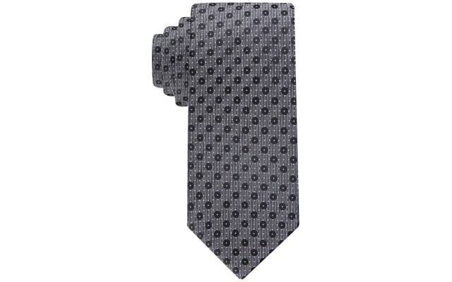  Men’s Textured Dots Tie – Charcoal