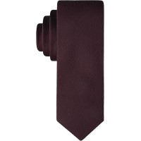 Calvin Klein Mens Unison Skinny Solid Tie Burgundy ONE SIZE