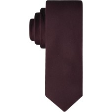 Calvin Klein Mens Unison Skinny Solid Tie Burgundy ONE SIZE