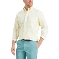 Club Room Mens Yellow Collared Cotton Dress Shirt, 16.5- 34/35