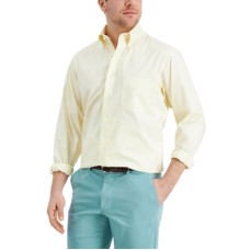 Club Room Mens Yellow Collared Cotton Dress Shirt, 16.5- 34/35