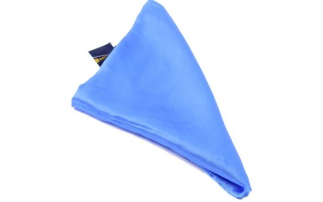 Solid Blue 100% silk Pocket Square