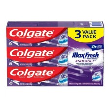 Colgate MaxFresh KnockOut Whitening Toothpaste with Mini Breath Strips, Mint Fusion, 6 Oz, 3 Ct - 2 Pack