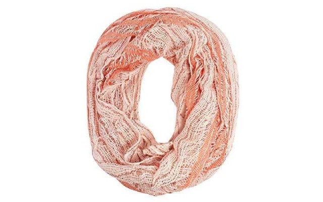  Open Knit Scarf Coral