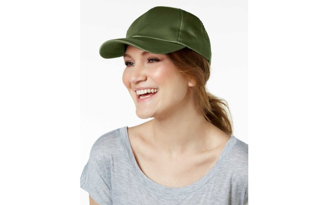  Satin Baseball Cap, Olive (Green,One Size)