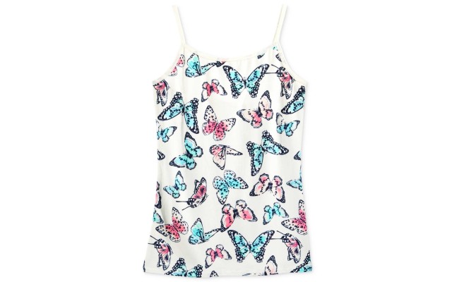  Butterfly-Print Cami, Big Girls (White Mixed, S)
