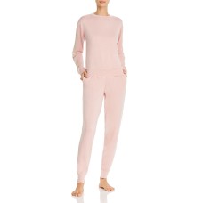 Flora Nikrooz Womens Lotus Brush Knit Pajama Set, Blush, Small