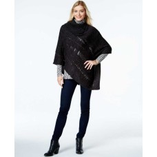 FRASS Poncho Cape Women’s Knit Button Neck One Size