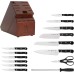  Solution 15-pc Kitchen Knife Set with Block Chef Knife Paring Knife Utility Knife Bread Knife Steak Knife Black Stainless Steel