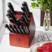  Solution 15-pc Kitchen Knife Set with Block Chef Knife Paring Knife Utility Knife Bread Knife Steak Knife Black Stainless Steel