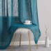  Abbey Faux Linen Textured Semi Sheer Privacy Light Filtering Transparent Window Grommet Floor Length Curtains Drapery Panels for Bedroom & Living Room, 2 Panels (54 W x 84 L, Grey Teal Blue)