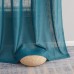  Abbey Faux Linen Textured Semi Sheer Privacy Light Filtering Transparent Window Grommet Floor Length Curtains Drapery Panels for Bedroom & Living Room, 2 Panels (54 W x 84 L, Grey Teal Blue)