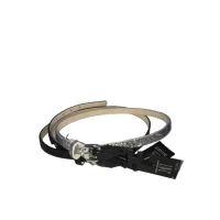 INC International Concepts Glitter 2-for-1 Skinny Belts (Silver/Black, S)
