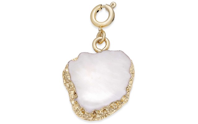  Gold-Tone White Stone Charm – Gold