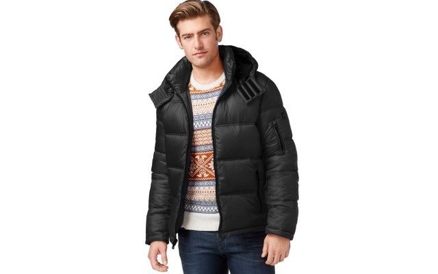  Hooded Nylon Jacket (Black,  M)