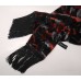  Ombre Velvet Hearts Skinny Scarf Black & Red
