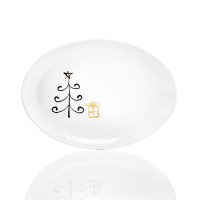 Jay Imports Merry and Bright Oval Platter (16″X11.5″)