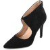  Womens Junniper Back Heel Zip High Stiletto Pointed Toe Pumps, Black, 8